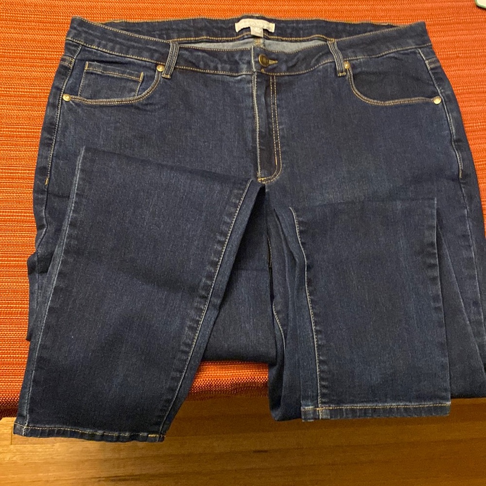 Dark wash straight leg size 18W jeans. New. Woman Within